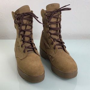 Military Authentic hot weather Combat boot Coyote reinforced toe men SZ 7.5R EUC
